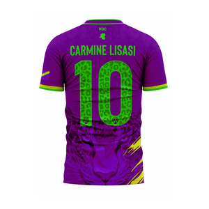 เสื้อฟุตบอลทีมชาติ RDC ลายเสือดาว แขนสั้น คอวี น้ำหนักเบา สำหรับผู้ใหญ่ ดีไซน์แบบซับลิเมชั่น - Product Image 3