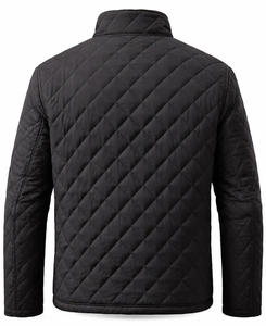 Chaqueta Acolchada Negra para Hombre NORONON, Cuello Alto, Cierre de Cremallera, Gruesa, Informal, de Invierno, Manga Larga, Color Sólido, Relleno de Poliéster - Product Image 4
