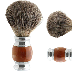 Pinceau à raser pour homme personnalisé avec logo, brosse à barbe synthétique durable avec manche en bois pour rasage humide et rasage de sécurité - Product Image 1
