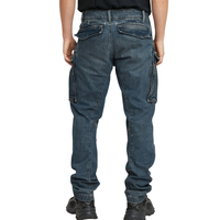 Pantalones Vaqueros Cargo Rovic OEM ODM, Corte Recto y Holgado, Tridimensionales, con Múltiples Bolsillos, Transpirables, con Estampado de Patchwork, para Hombre, Otoño