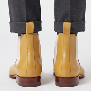Botines de Cuero para Hombre, Botines de Cuero con Correa de Monje para Hombre, Botines de Cuero Hechos a Mano con una Sola Correa - Product Image 3