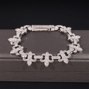 Bracelet de luxe en argent 925 avec maillons papillon et diamants de laboratoire, style tennis glacé, pour hommes et femmes, cadeau de caractère, bijou raffiné - Product Image 2