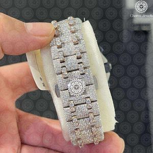 Charm Jewells Luxury Stainless Steel <b>Watch</b> 20mm Band Diamond Encrusted Butterfly Clasp Quartz Movement Women Fashion Design - Product Image 2
