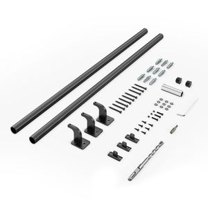 Corrimano per Scale in Alluminio Zincato Nero da 2,13 m Montato a Parete, Diametro Tubo 3,2 cm per Uso Interno ed Esterno - Product Image 1