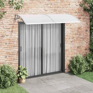 Toldo Gris para Puerta con Láminas Transparentes, Toldo para Garaje y Cochera - Product Image 1
