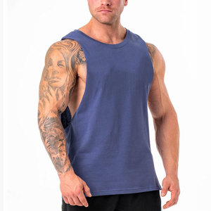 Camiseta Deportiva de Hombre, Moderna, con Corte Lateral, de Alta Calidad, Secado Rápido, Material de Algodón y Poliéster, Peso Pesado 220 g/m², Color Sólido - Product Image 2