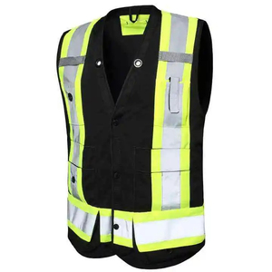 Gilet de sécurité réfléchissant haute visibilité avec fermeture éclair, logo personnalisé, vêtements de sécurité pour la construction, gilet de travail réfléchissant avec poches - Product Image 2