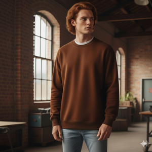 Sudadera de Cuello Alto para Hombre, Mezcla de Algodón, 12 Colores Disponibles, Gramaje Pesado 260-280 GSM, Estilo Casual Ecológico, Diseño Liso - Product Image 1