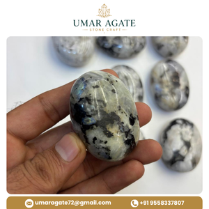 Piedra de Luna Arcoíris Natural Pulida, Piedra de Palma de Cristal de Luna Arcoíris, Venta al por Mayor de Gemas - Product Image 2