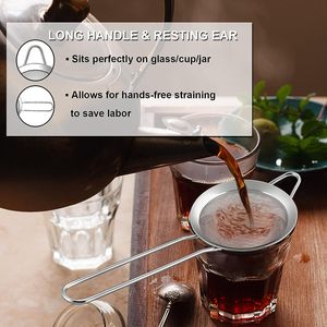 Nouvelle arrivée Passoire à thé en acier inoxydable écologique avec poignée Logo personnalisé pour cuisine Barware Meilleur grossiste - Product Image 5