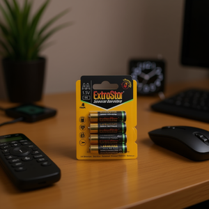 Batterie AA ExtroStar 1.5V 860mAh, celle saline a lunga durata, confezione da 4 - Product Image 3