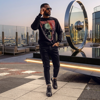 Sweat-shirt à capuche noir pour homme, effet délavé, 100% coton, streetwear, coupe classique, vêtements décontractés pour l'hiver