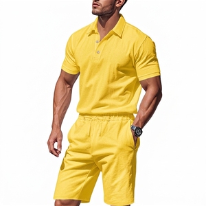Two Pieces Men Set Custom Logo <b>Summer</b> Tracksuit Plain Casual Sets <b>Summer</b> T <b>Shirt</b> and Shorts Men Men's Suits - Product Image 1