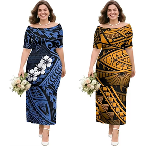 Ropa Isleña, Prendas del Pacífico, Puletasi Samoano, Conjunto de Vestido Polinesio Casual y Elegante - Product Image 4