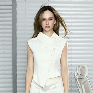 Nuevo Diseño Personalizado ODM, Minifalda Asimétrica Sólida, Ropa de Oficina para Mujer, Moda Vietnamita, Mezcla de Poliéster y Viscosa, Lavable - Product Image 4