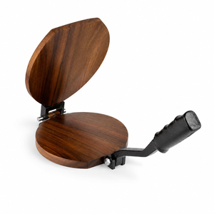 Presse à papad en bois robuste, presse manuelle pour puri, presse à roti, presse à tortilla, outil de préparation alimentaire pour la cuisine - Product Image 6