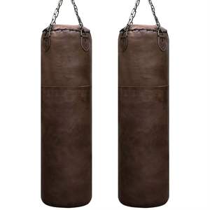 Sac de boxe personnalisé avec logo, en cuir noir résistant, pour la boxe thaïlandaise et le kickboxing, sac de frappe robuste - Product Image 4