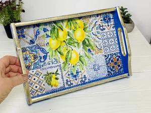 Plateaux de service en bois décoratifs de luxe pour la maison, avec couleur et taille personnalisables, multi-usages pour la maison et la cuisine, en provenance d'Inde - Product Image 2