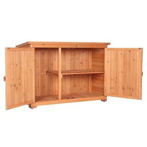 Casetta da Giardino in Legno di Abete Rosso con Doppia Porta, Impermeabile, per Esterni, Facile da Montare, Resistente alle Intemperie - Product Image 6