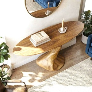 Entryway wooden furniture <b>Rustic</b> live edge <b>console</b> <b>table</b> With Pedestal Base Handmade Entryway Furniture For Living Room - Product Image 4