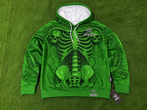 Sweat à capuche personnalisé en polyester premium avec sublimation 3D squelette, style streetwear gothique, pour hommes et femmes - Product Image 6