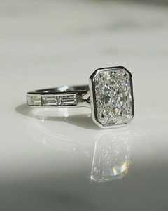 Sparkly 3.00CT Radiant Cut Moissanite Modern <b>Ring</b> 925 <b>Silver</b> For <b>Mens</b> Fine Dailywear Jewelry For Friends - Product Image 4