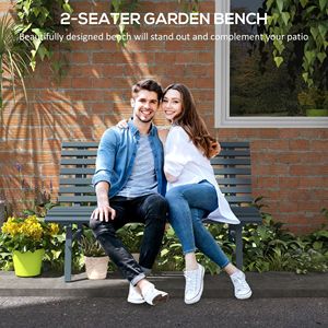 Banc en aluminium bleu vibrant, léger et à lattes, idéal pour les espaces extérieurs, centres commerciaux, fermes, cours et jardins - Product Image 4