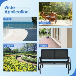 48 pulgadas Loveseat Rocker Lounge Patio Swing Glider Chair para uso en el patio trasero - Product Image 6