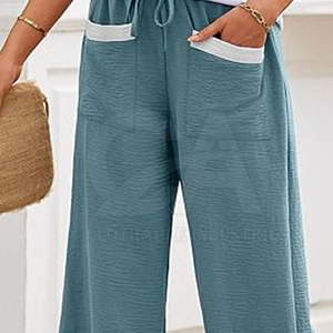 Women Trendy <b>Summer</b> Trousers Lightweight Loose Fit Daily Wear <b>Pants</b> Women Cotton Blend <b>Summer</b> <b>Pants</b> Mid Waist Straight Leg - Product Image 2