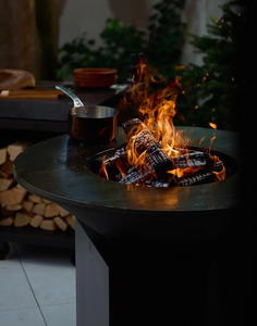 Barbecue en acier Corten, barbecue de jardin avec support pour bois de chauffage, grille en acier inoxydable - Product Image 4