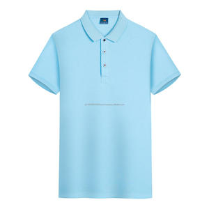 Polo en coton pas cher à la vente chaude avec un design à double perle en couleur unie Polo pour homme Col polo T-shirt - Product Image 1