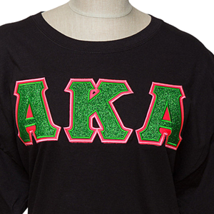 <b>Black</b> Glitter Flake Applique <b>Shirt</b> <b>Women</b> Sparkle Embroidered Short Sleeve T <b>Shirt</b> Casual Sorority Fashion Crew Neck - Product Image 5