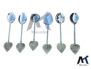 ช้อนชาโลหะด้ามใบไม้ขัดเงา ด้ามยาว ดีไซน์ทันสมัย เหมาะสำหรับเป็นของขวัญ - Product Image 6
