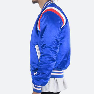 Chaqueta Bomber de Satén para Hombre con Bordado Deportivo y Detalle de Parche Frontal, Largo Regular, Venta al por Mayor - Product Image 2