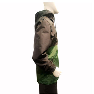 Coated Colorblock Breathable Canvas Winter <b>Hooded</b> Lightweight Water Resistant <b>Soft</b> <b>Shell</b> <b>Jacket</b> Contrast Panel Long Sleeve Front - Product Image 4