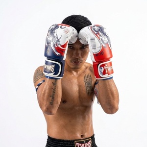 Trending Custom Logo Thai Printed Boxing <b>Gloves</b> Premium Cowhide Leather Muay Thai Training <b>Gloves</b> <b>Moisture</b> Wicking <b>Gloves</b> - Product Image 1