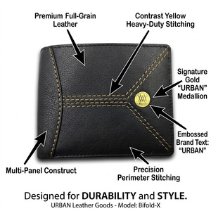 WRIZA Men Genuine Leather <b>RFID</b> <b>Wallet</b> Slim Bifold Purse Durable Coin Pocket <b>Wallet</b> for Daily Casual Office Use Card Holder Gift - Product Image 4