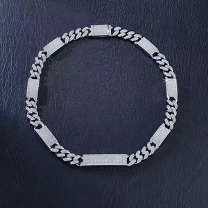 New Fully <b>Iced</b> Moissanite Diamond Choker Set Tennis Tester Checked Silver Link <b>Chain</b> Yellow Gold IGI Direct Indian - Product Image 1
