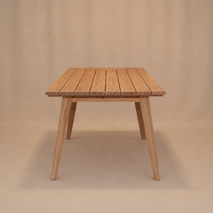Mesa de Comedor Rectangular 180x90, Diseño Moderno, Madera de Teca Sólida, Muebles para el Hogar, Uso en Exteriores, Capacidad para 6 Personas, Modelo TAB10 - Product Image 3