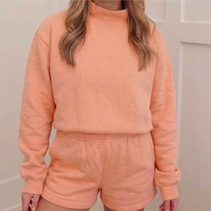 Premium Casual Wear 100% Cotton Mock Neck For women Lightweight <b>Drop</b> Shoulder Oversized Solid Mock Neck Sweatshirt - Product Image 2