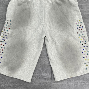 Pantalones Cortos Bermuda Holgados de Doble Cintura 100% Algodón Personalizados con Lavado Ácido, Apliques, Bordados y Pedrería - Product Image 6