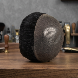 Bangladesh Taz Hair 100% Density Remy Grade Mens Tupé Peluca con base de piel Indian Kinky Straight and Deep Wave Styles - Product Image 2