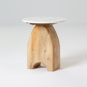 Vandana Orion Zentrix <b>Marble</b>-<b>Top</b> <b>Side</b> <b>Table</b> Modern Luxury Accent Furniture Design - Product Image 1