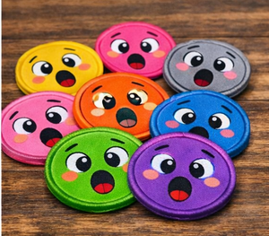 Écusson brodé personnalisé mignon à thermocoller ou à coudre, motif visage de dessin animé pour vêtements et accessoires - Product Image 1