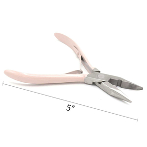 Professional <b>Pink</b> Hair Extension <b>Tool</b> <b>Kit</b> Stainless Steel Micro Ring Bead Application Remover Pliers Pulling Loop Hook Needles - Product Image 4