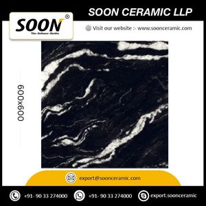 Best Selling Digital Printed Marrows Jet 600x600 Matte Porcelain Floor Tiles Rustic Design Non-Slip Acid-Resistant Antibacterial - Product Image 3
