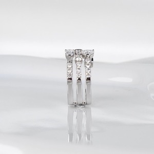 แหวนเพชรเลี้ยงในห้องปฏิบัติการแบบสามแถว 14K ทองคำแท้ แหวนแต่งงานแบบเต็มวงสำหรับผู้หญิง ของขวัญวันครบรอบแต่งงาน ของขวัญสำหรับเจ้าสาว - Product Image 6