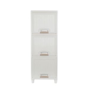 Mobiletto portaoggetti in plastica a 3 ripiani con 2 cassetti, organizer salvaspazio per camera da letto e bagno - Product Image 4
