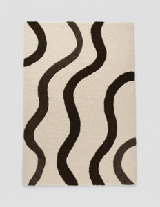 Alfombra hecha a mano con diseño moderno en blanco y negro, de alta calidad, ecológica, para sala de estar, habitaciones infantiles, hoteles y oficinas. - Product Image 3