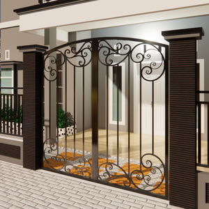 Portail en fer forgé sur mesure pour maisons avec allée et clôture décorative pour entrée de jardin, design pour villas avec revêtements en poudre - Product Image 5